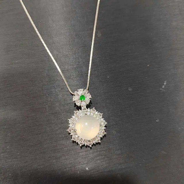 赐帛 新中式白月光轻奢国潮复古风冰种玉髓设计师高级感时尚简约精致小众清冷感 玉髓 玉石项链 女款