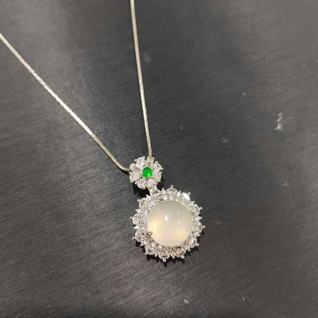 赐帛 新中式白月光轻奢国潮复古风冰种玉髓设计师高级感时尚简约精致小众清冷感 玉髓 玉石项链 女款