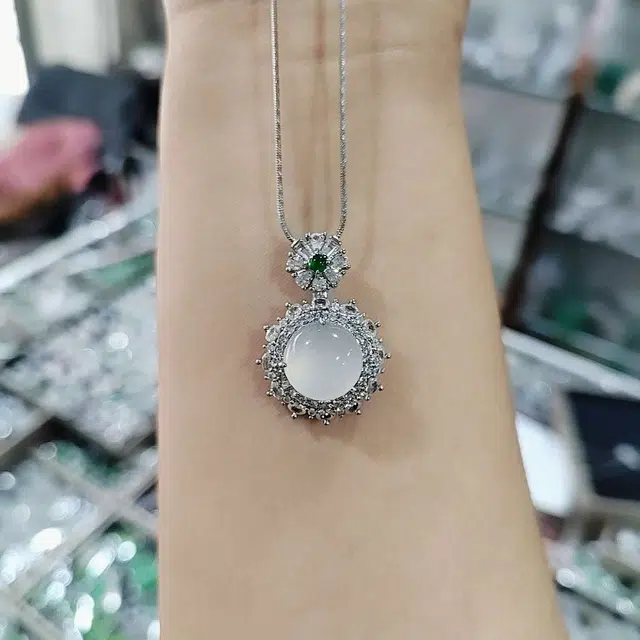 赐帛 新中式白月光轻奢国潮复古风冰种玉髓设计师高级感时尚简约精致小众清冷感 玉髓 玉石项链 女款