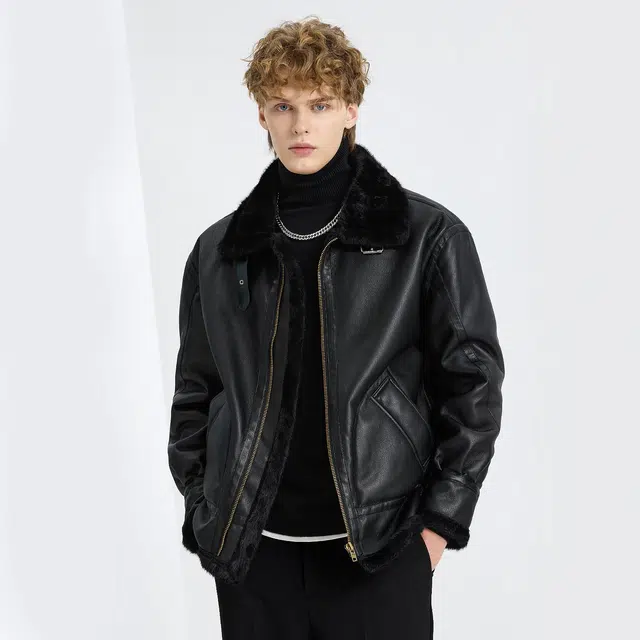 WILD LEADER Vintage Biker Jacket Khaki