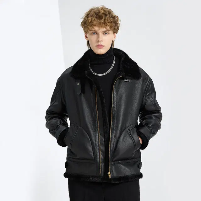 WILD LEADER Vintage Biker Jacket Khaki