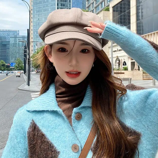 优幽兰 高级感大脸显小韩版 棉涤 贝雷帽 女款