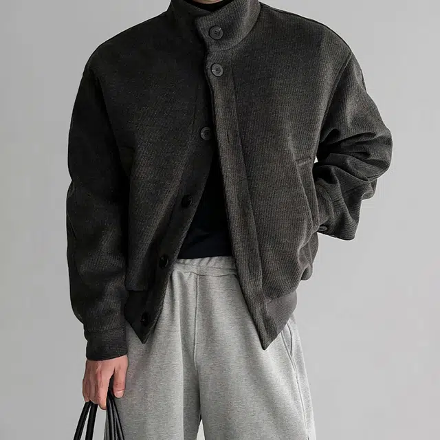 我是大卫 加厚立领毛呢宽松百搭保暖夹克外套 男女同款