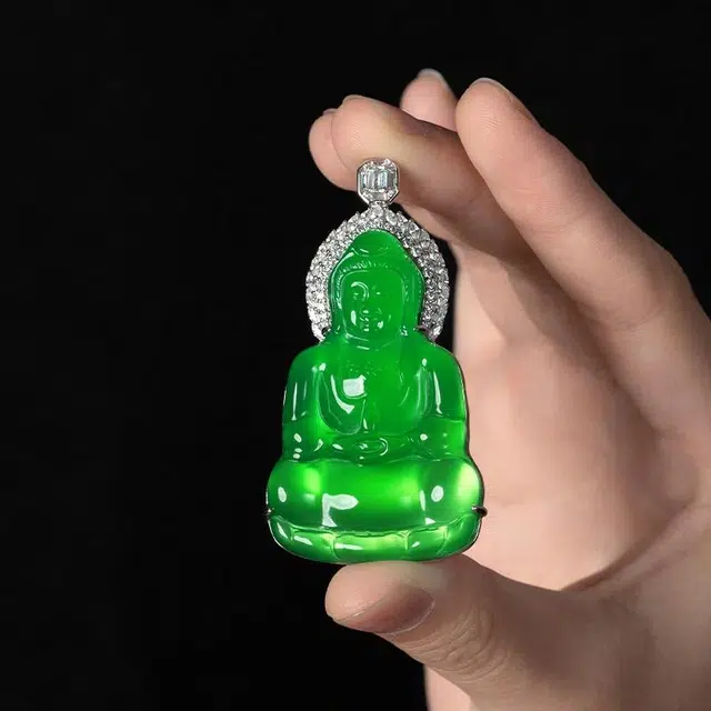 缘钰祥 灵韵观音 轻奢高级感满绿 时尚百搭新中式 玉髓 项链 女款