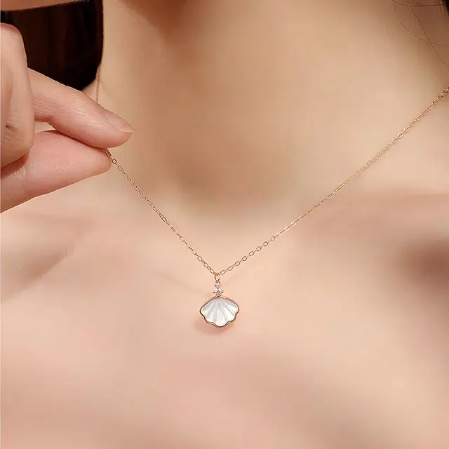 尚仟伊 一贝子 创意百搭小众轻奢 通勤气质典雅设计感 甜蜜饰爱 培育钻石 项链 女款
