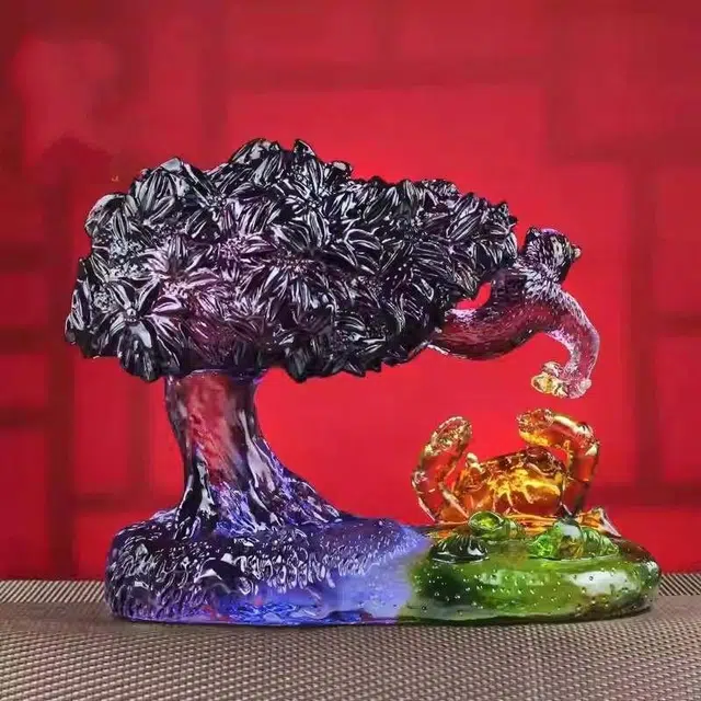 媚之吻 集雅轩宋韶光大师蛇年吉祥物生肖属鼠 攀桂一甲 琉璃 摆件 男女同款情侣款