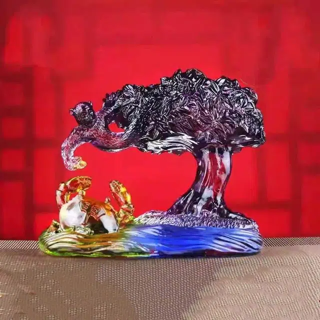 媚之吻 集雅轩宋韶光大师蛇年吉祥物生肖属鼠 攀桂一甲 琉璃 摆件 男女同款情侣款