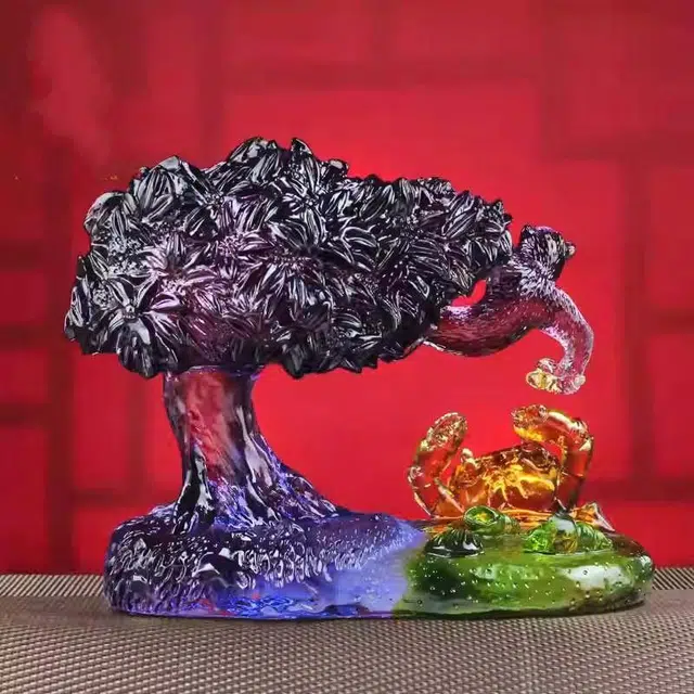 媚之吻 集雅轩宋韶光大师蛇年吉祥物生肖属鼠 攀桂一甲 琉璃 摆件 男女同款情侣款