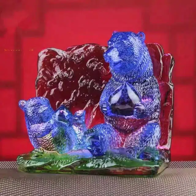 媚之吻 集雅轩宋韶光大师蛇年吉祥物生肖属虎 鸿福齐天 琉璃 摆件 男女同款情侣款