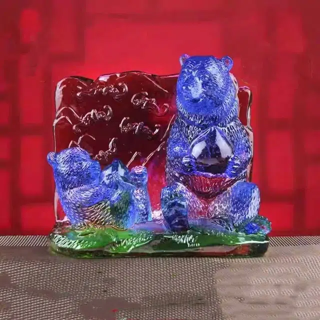 媚之吻 集雅轩宋韶光大师蛇年吉祥物生肖属虎 鸿福齐天 琉璃 摆件 男女同款情侣款