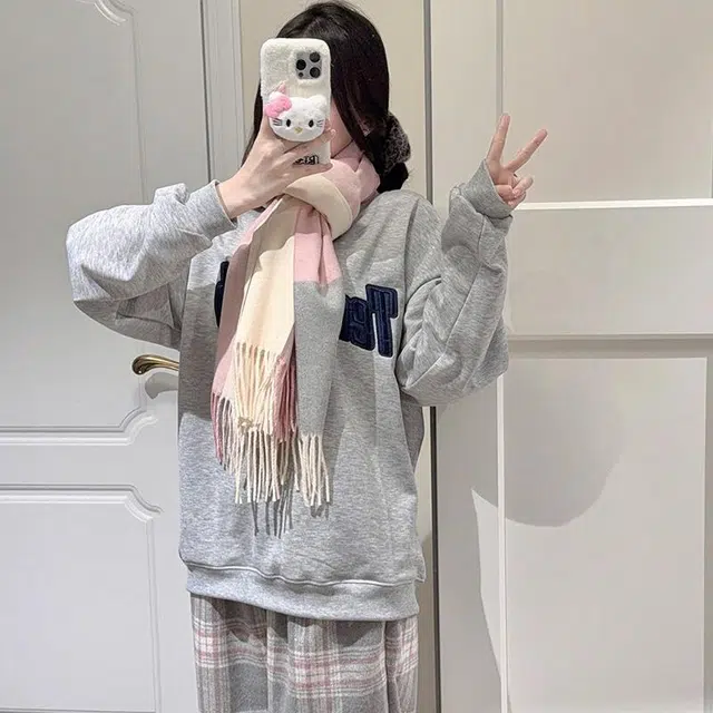 梦特娇 韩系秋冬拼色百搭保暖 羊毛 绒线围巾 男女同款情侣款