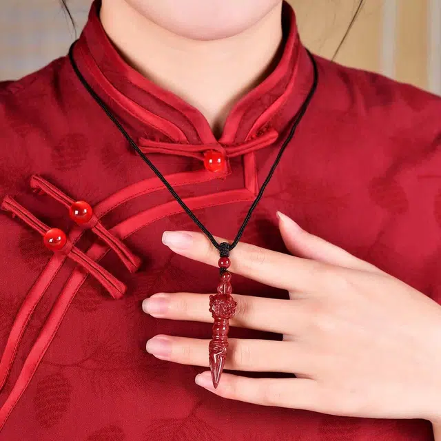 【勇往直前】 灵菲 高含量紫金砂金刚杵 新中式小众吉祥转运礼盒#好运 再造辰砂朱砂 项链 男女同款情侣款