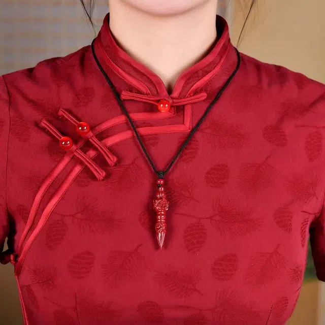 【勇往直前】 灵菲 高含量紫金砂金刚杵 新中式小众吉祥转运礼盒#好运 再造辰砂朱砂 项链 男女同款情侣款