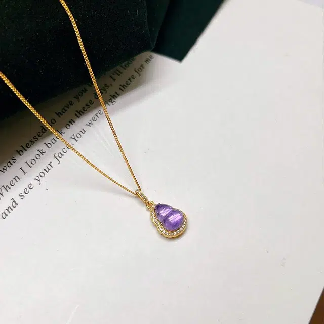 玉尚轩 九紫离火福禄紫晶锁骨链 能量时来运转磁场 梦幻紫气东来 轻奢气质百搭款 #好运 水晶 项链 女款