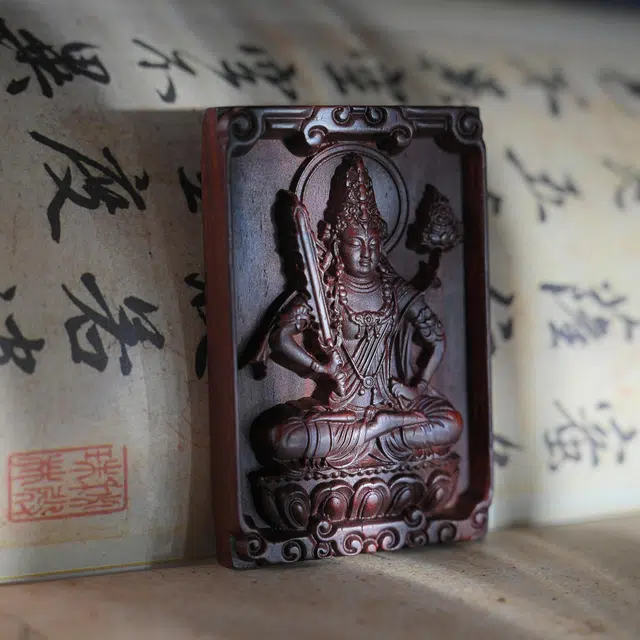 絮物 国风新中式印度招财纳福天下祥瑞八方来财装饰品工艺品 小叶紫檀 把件 男女同款情侣款