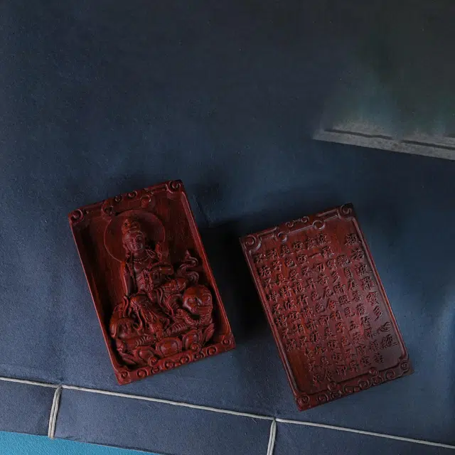 絮物 国风新中式印度招财纳福天下祥瑞八方来财装饰品工艺品 小叶紫檀 把件 男女同款情侣款