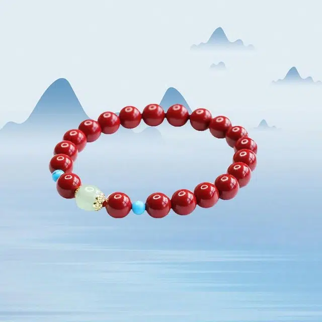 京华录 新中式路路通佛珠 国风招财纳福手持盘玩 朱事顺利 转运念珠#好运 朱砂 手串 男女同款情侣款