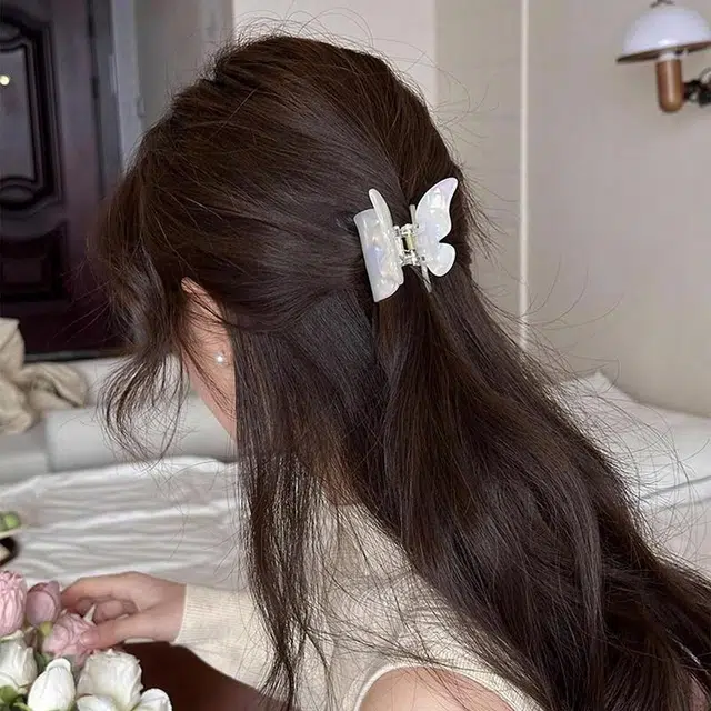 沂茹 人鱼姬色蝴蝶优雅气质时尚醋酸板材 亚克力 发夹 女款