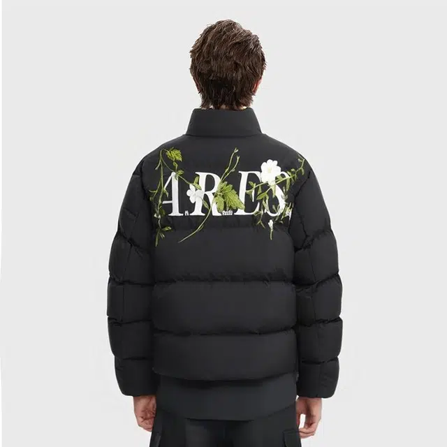 极限涡轮 美式街头刺绣加厚立领舒适保暖面包服宽松时尚休闲植物花卉长袖棉服 男女同款