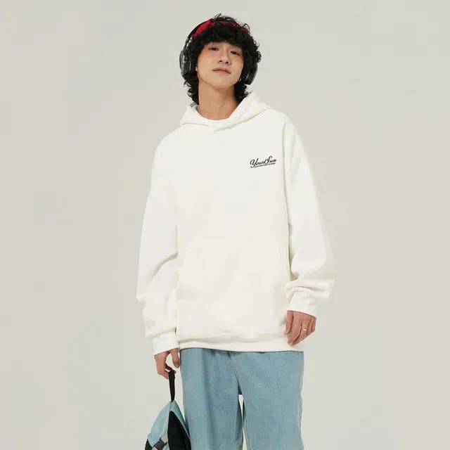 宜而爽 运动简约美式宽松连帽保暖卫衣 男女同款 黑色