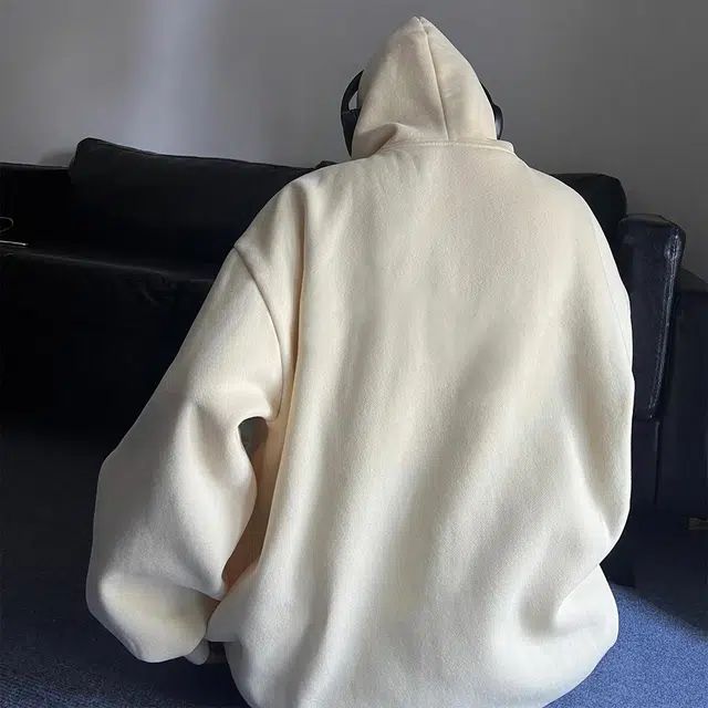 金贝勒 卡通涂鸦字母印花连帽宽松落肩套头长袖卫衣 男女同款