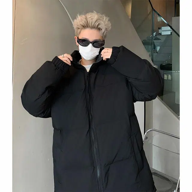 玉儿恋 港风潮牌撞色拼接防风加厚御寒保暖面包服外套痞帅街头户外通勤时尚锁温潮流舒适百搭宽松休闲立领落肩棉服 男女同款