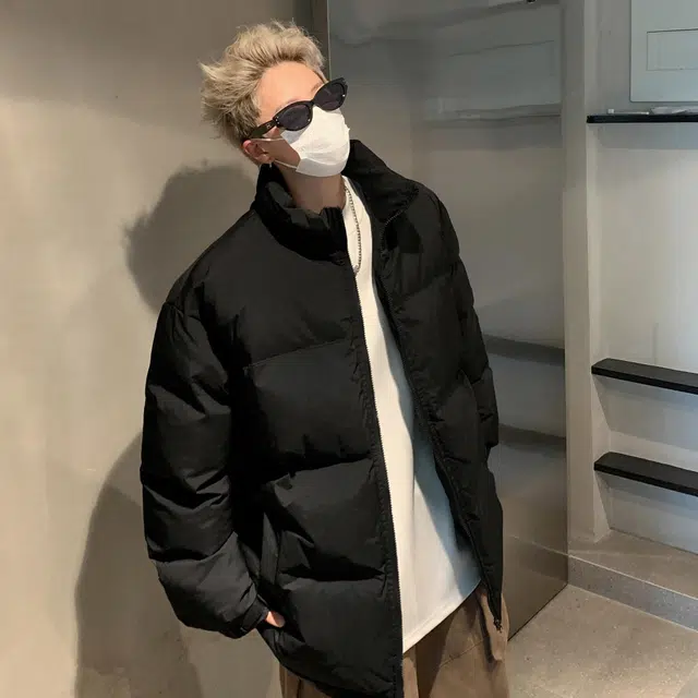 玉儿恋 港风潮牌撞色拼接防风加厚御寒保暖面包服外套痞帅街头户外通勤时尚锁温潮流舒适百搭宽松休闲立领落肩棉服 男女同款
