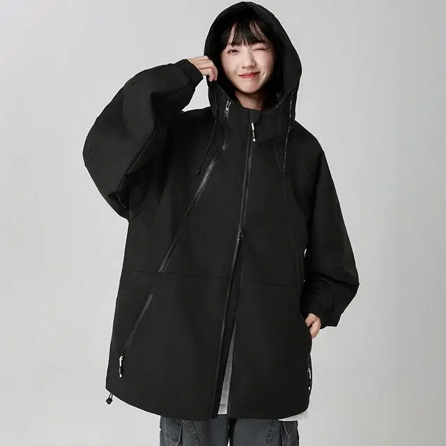 雅鹿  山系户外防风防水连帽外套单层拉链设计城市机能风登山徒步百搭休闲 冲锋衣 男女同款