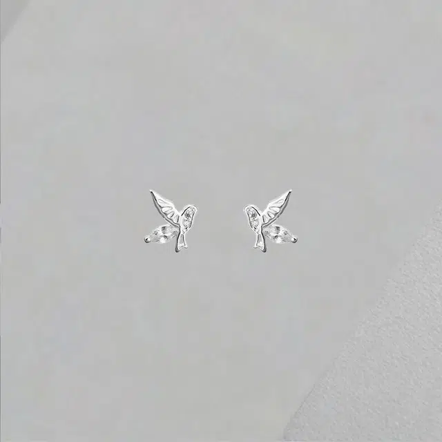 前方大荒野 闪钻小鸟耳饰镂空蜂鸟森系风小清新简约时尚小众设计轻奢高级感精致气质日常百搭温柔甜美 锆石 耳钉 女款