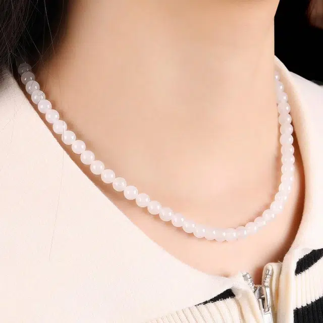 豆蔻时光 轻奢高级优雅国潮古风新中式精品 和田玉 项链 男女同款情侣款 白玉