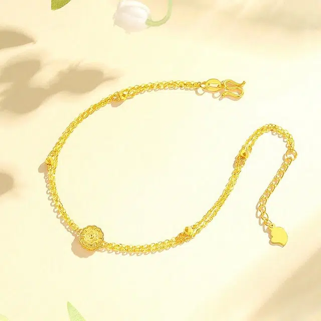 中国珠宝 花朵手饰 甜美可爱 森系小清新 小巧精致百搭日常 时尚单品 简约设计感 通勤显气质 足金 按克计价 手链 女款