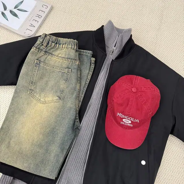 快鱼 美式复古高街学院风酷帅潮流军事风宽松棒球领加厚飞行员夹克外套叠穿立领拉链开衫纯色针织衫百搭休闲学生棉服 男女同款