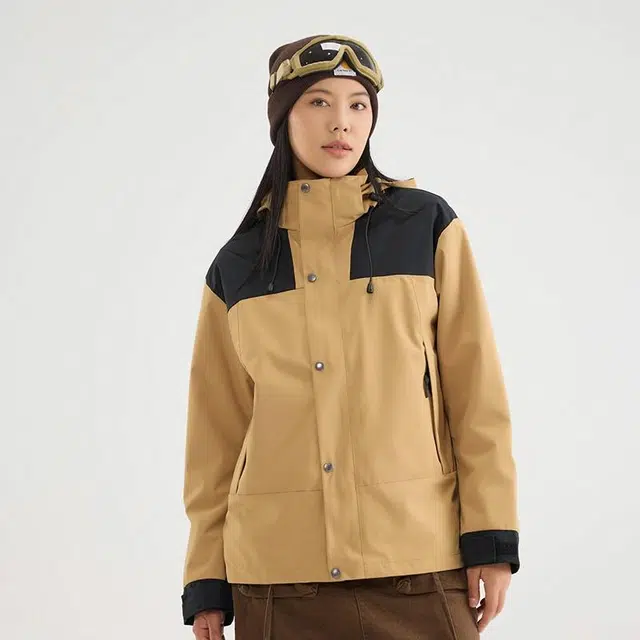 雅鹿  三合一山系户外休闲  防水防风防紫外线透气耐磨保暖冲锋衣 男女同款 深卡其