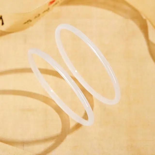 兰慕茵诺 轻奢小众白月光叮当镯 一步一响清冷感美人贵妃玉镯 新中式显白素玉素圈 汉服小众叠戴  玉髓 手镯 女款