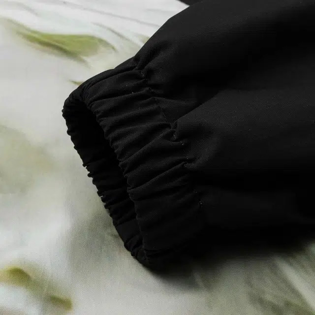 贵人鸟 人物画像印花休闲舒适翻领落肩宽松拉链长袖夹克外套 男女同款 黑色