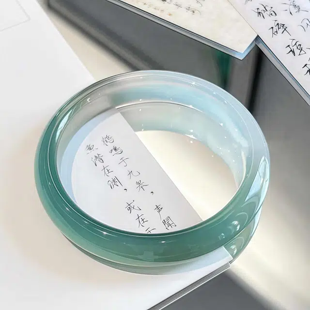 兰慕茵诺 【甄选高品质】新中式轻奢半白半绿美人玉镯 国潮古典宫廷风民族风 汉服旗袍百搭 高级清冷感 #好运 玉髓 手镯 女款