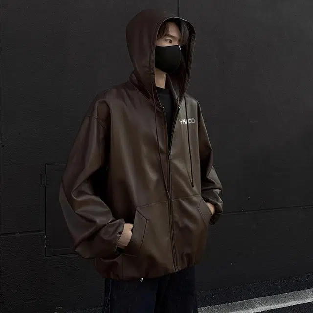 雅鹿 美式复古英伦学院风休闲飞行员时尚宽松潮流百搭防风连帽拉链开衫夹克外套 男女同款