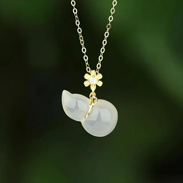 翡丽翠 新中式雏菊葫芦 国潮平安纳福福禄双全轻奢百搭高级感#好运 玉髓 项链 男女同款情侣款