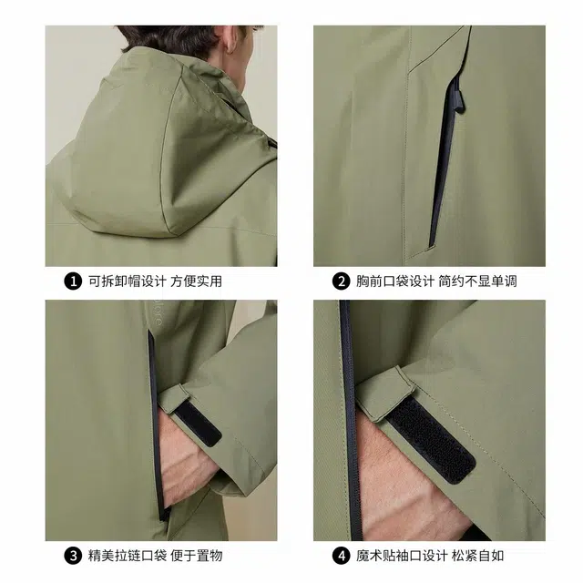 红豆 可单穿内胆三合一户外山系徒步登山保暖羽绒服 男款