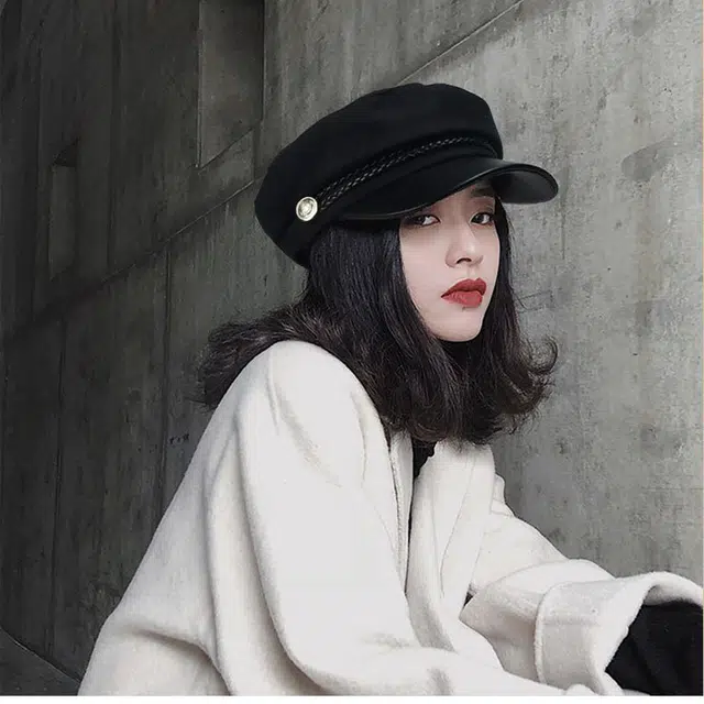 俞兆林 春秋 时尚百搭韩版潮小众 腈纶 贝雷帽 女款 黑色/灰色