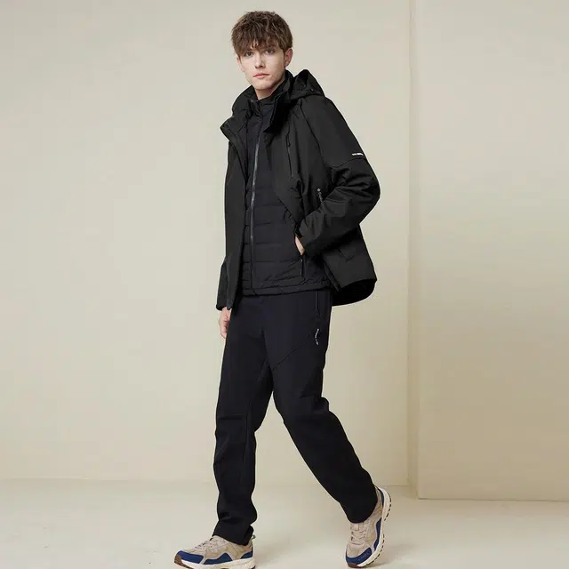 红豆 可单穿内胆三合一户外山系徒步登山保暖羽绒服 男款