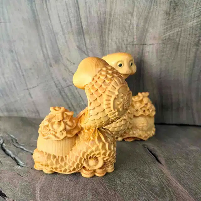 檀欣 聚财蛇 本命年 雕刻十二生肖福蛇文玩转运木质品#好运 平安纳福 创意家居办公室卧室客厅装饰品 崖柏 木作摆件 男女同款情侣款