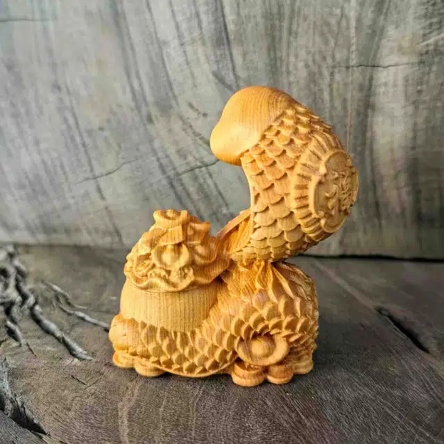 檀欣 聚财蛇 本命年 雕刻十二生肖福蛇文玩转运木质品#好运 平安纳福 创意家居办公室卧室客厅装饰品 崖柏 木作摆件 男女同款情侣款