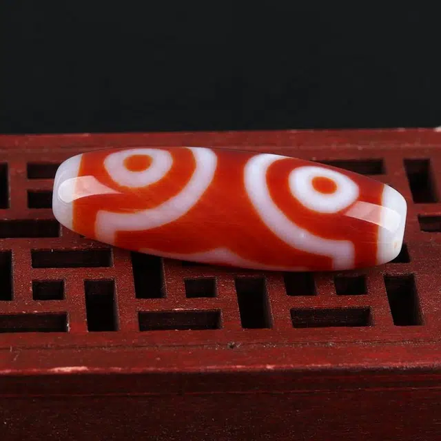 魄思澜 西藏圣物高油包浆细腻油润 红肉老三眼天珠转运招财纳福#好运礼 物 玛瑙 玉石项链 男女同款情侣款
