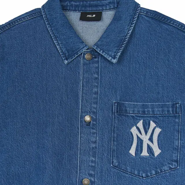 MLB Denim Coopers Mega Logo New York Yankees Denim Shirts Logo