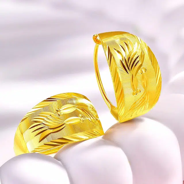 老庙 年年有鱼小金鱼印花闪耀精致简约时尚 足金 按克计价 黄金耳环 女款