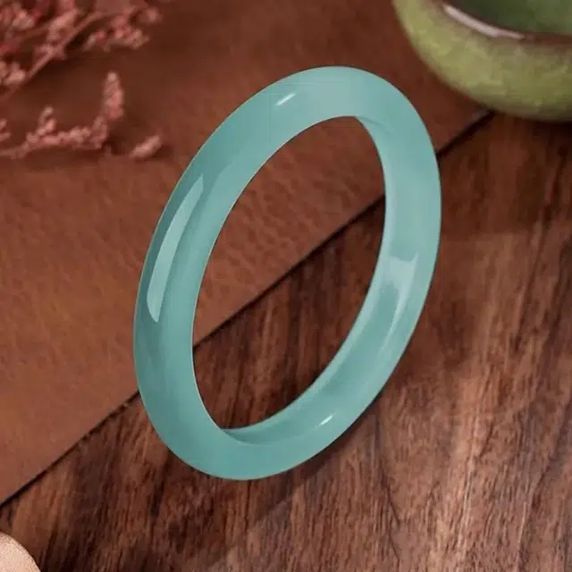 兰慕茵诺 轻奢小众天青冻清冷感温婉气质玉镯 古风搭配汉服旗袍 显白必备单品 #好运 玉髓 手镯 女款