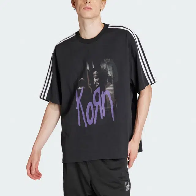 adidas Originals x Korn SS23 Striped Portrait Tee Black
