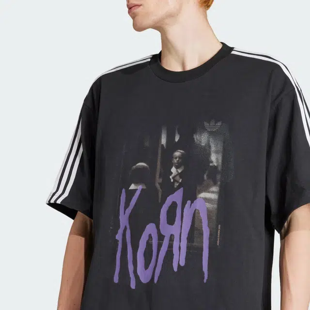 adidas Originals x Korn SS23 Striped Portrait Tee Black