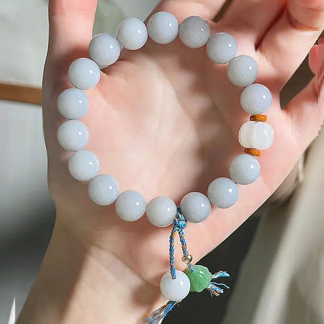 【好运莲莲】 琢玉居 小众国潮设计珠莲蓬 灰色系高油高密 白玉菩提 手串 男女同款情侣款